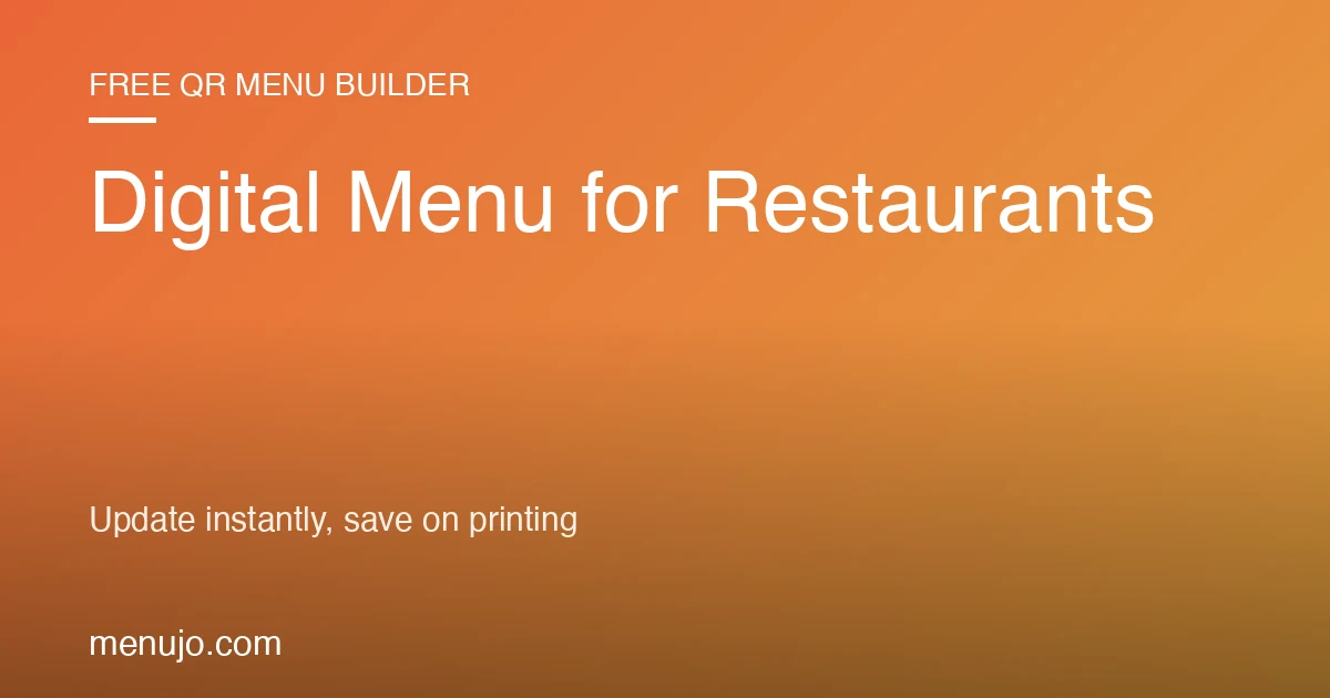 Digital Menus for Restaurants